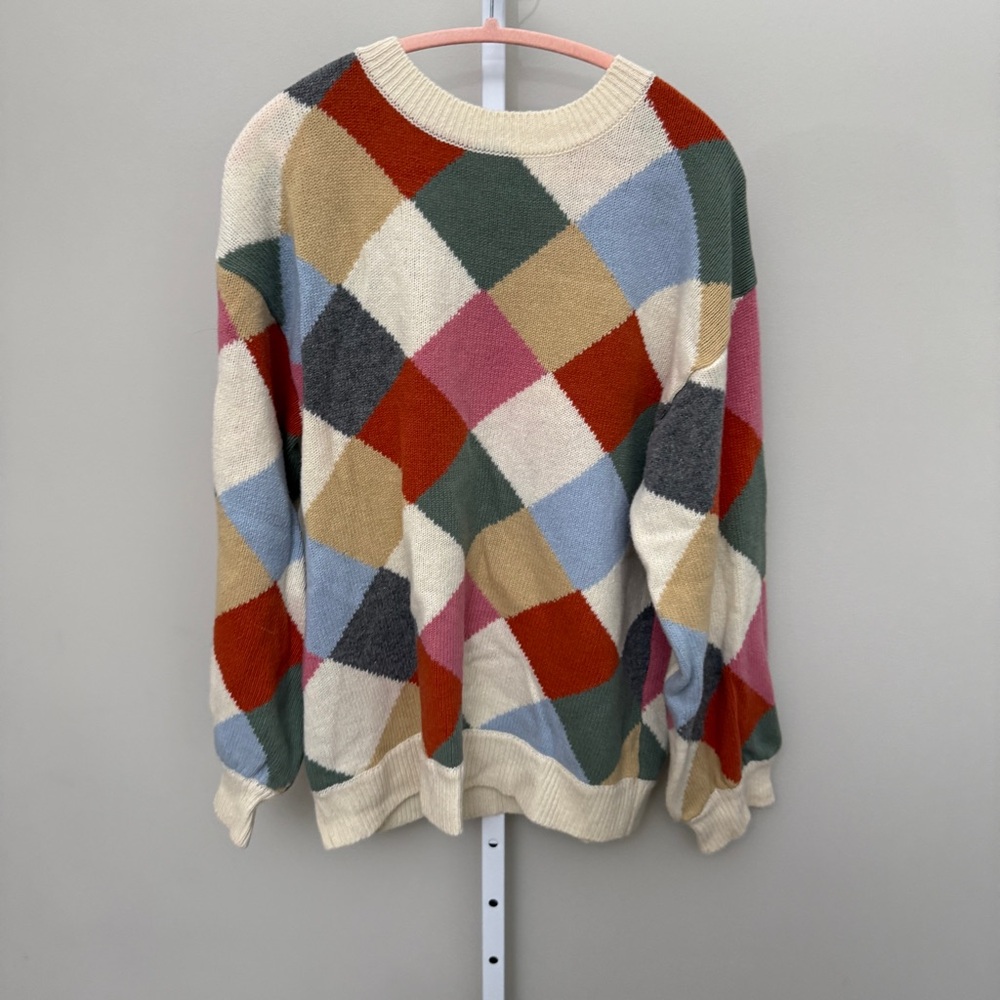 Stylenanda oversized Multicolor diamond Women Sweater one size - Picture 3 of 4
